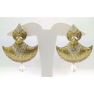 Light Gold Contemporary Earring Jhumka Fashion Jewelry Boho Drop Dangle Long 49
